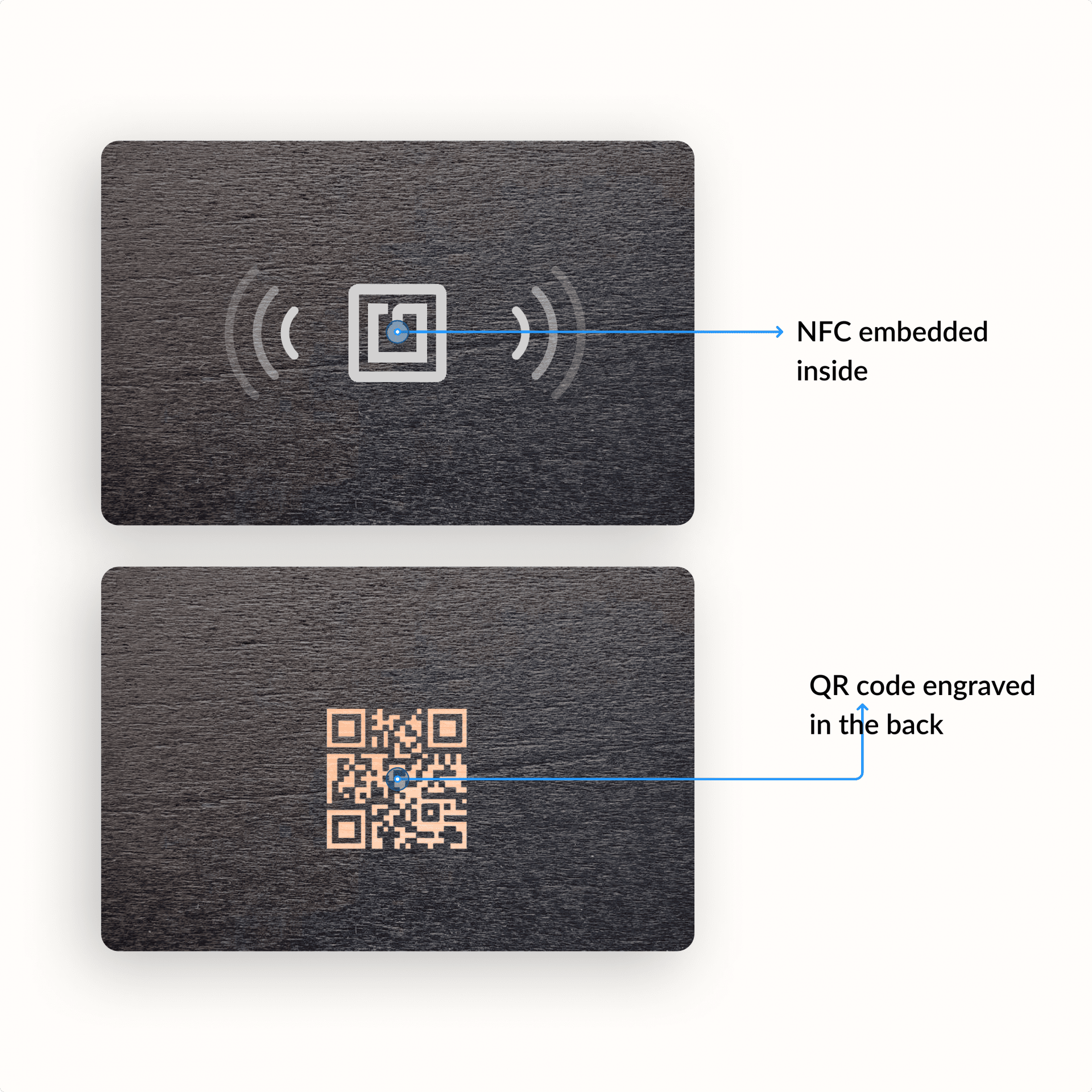 Black Bamboo NFC Business Card - Image 2